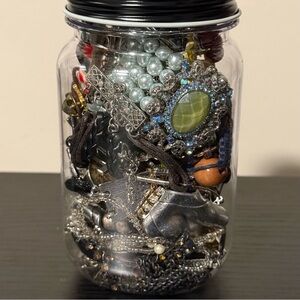 Small Jar of Semi Mystery Jewelry
